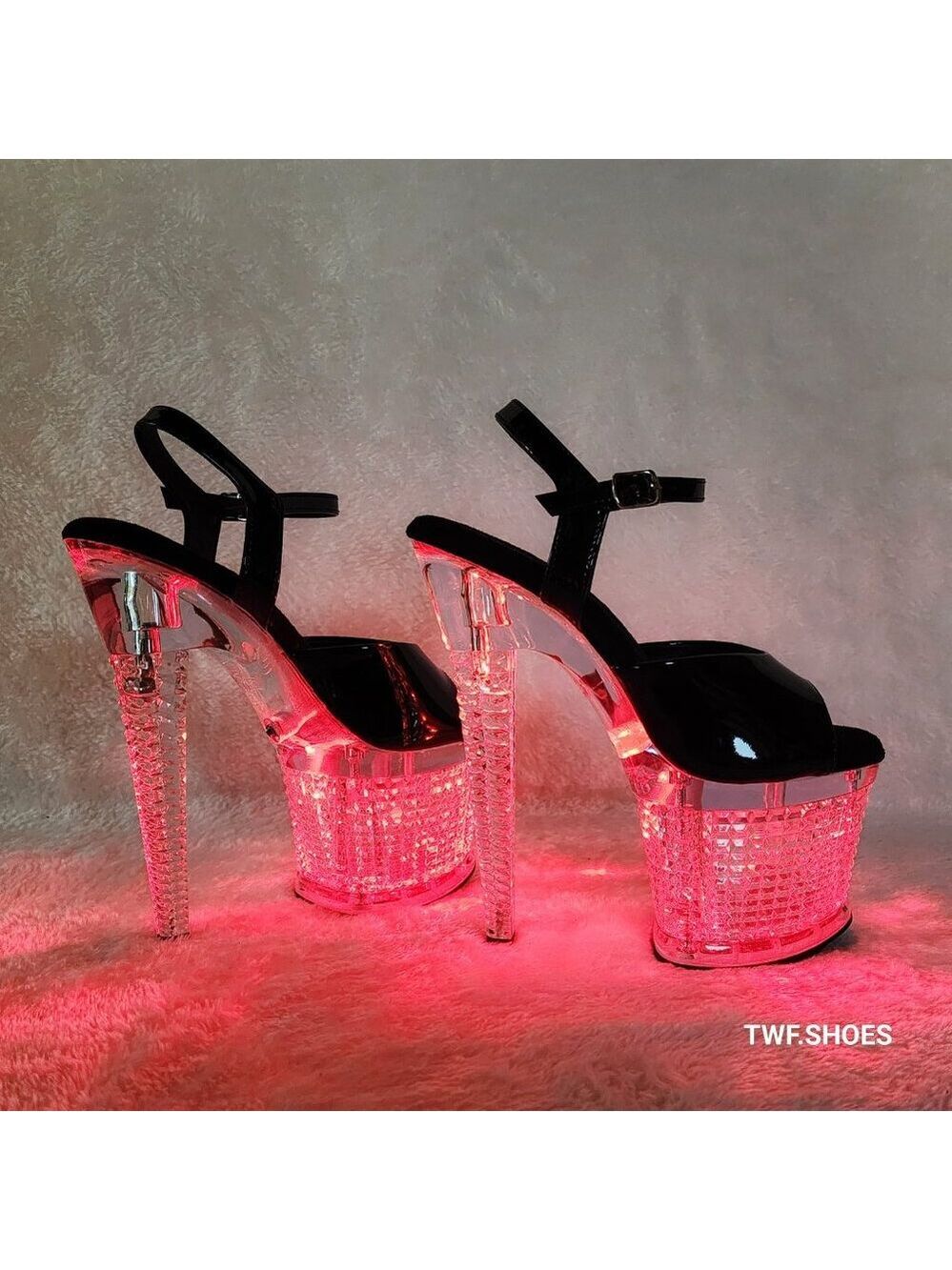 Multiple Function Led Lighted Flash dance Special Textured Platform 7" Heels